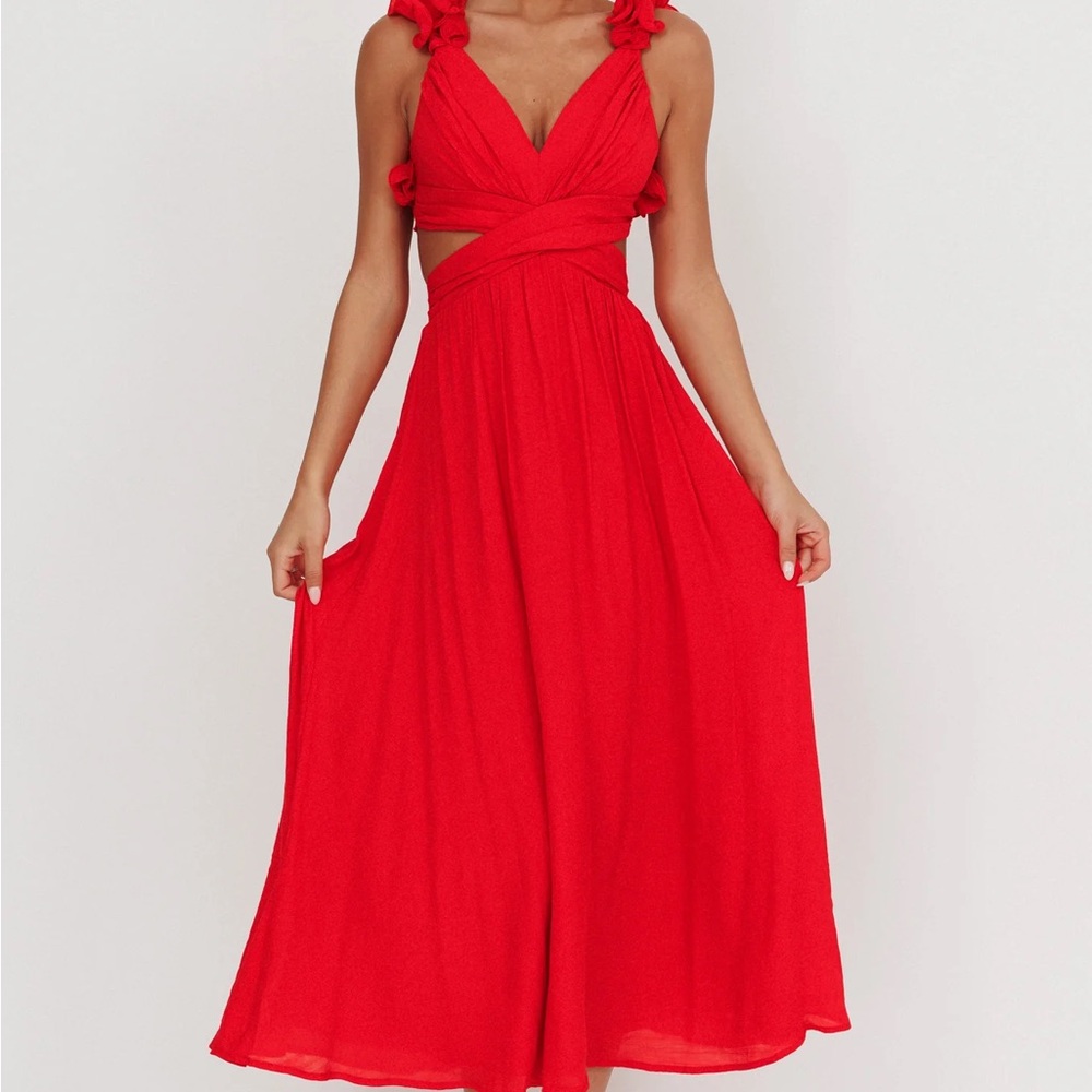 Selfie Leslie Vibrant Red Backless Dress